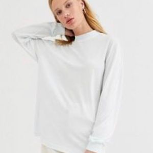 & other stories oversized jersey funnel neck mint green